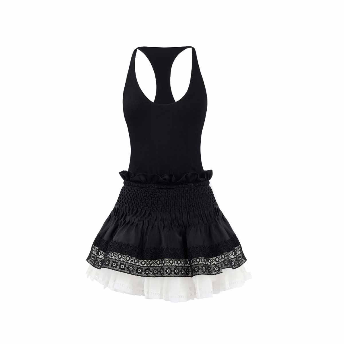Tank Top Jersey with Layered Lace Skirt