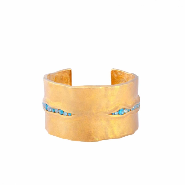 Heart Fussure with Azure Stones Cuff